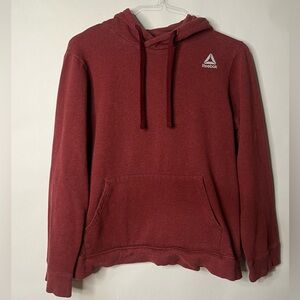 Reebok Men's Burgundy Drawstring Hoodie Size Medium